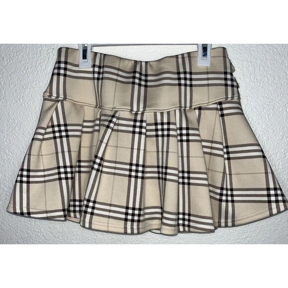 BLACK IBIS PLEATED CHECKERED SHORT SKORTS SKIRT WITH SHORTS Med - Picture 6 of 6